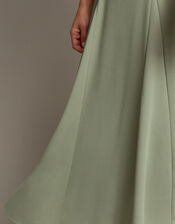 Belle Bow Sleeve Midi Dress, Green (SAGE), large
