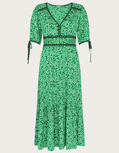 Ditsy Print Midi Dress with LENZING™ ECOVERO™, Green (GREEN), large