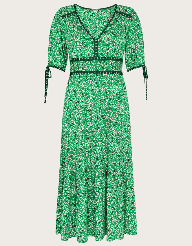 Ditsy Print Midi Dress with LENZING™ ECOVERO™, Green (GREEN), large