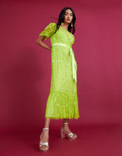 Sofia Embellished Midi Dress, Green (BRIGHT GREEN), large