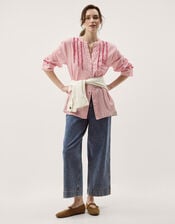 Ceres Frill Stripe Shirt, Red (RED), large