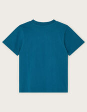 Shark Graphic Cotton T-Shirt, Blue (BLUE), large
