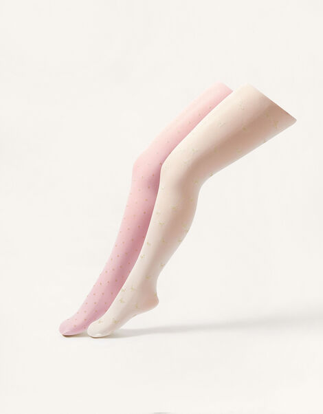 2-Pack Glittery Print Tights , Multi (MULTI), large