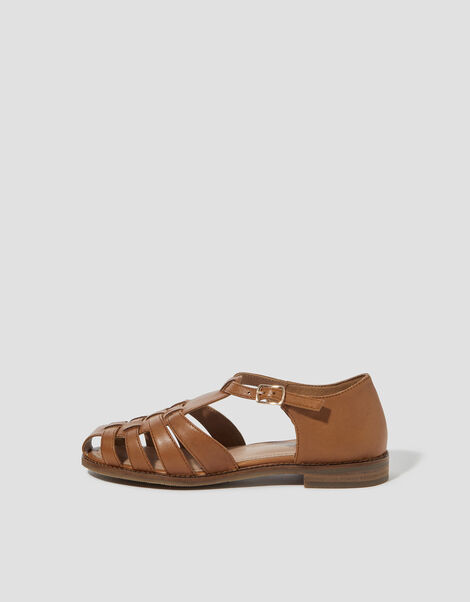 Brady Leather Fisherman Sandals, Tan (TAN), large