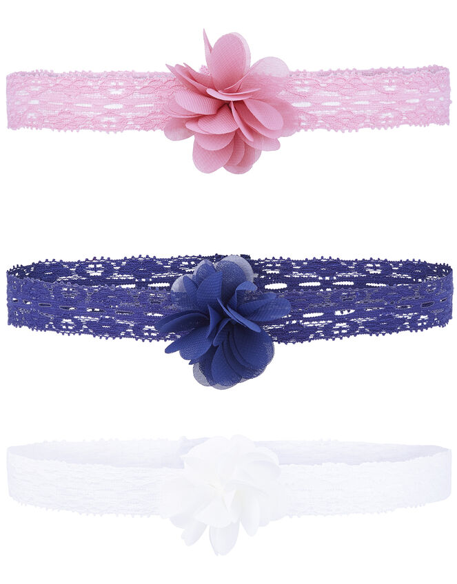Baby Lacey Pom-Pom Headband Set, , large