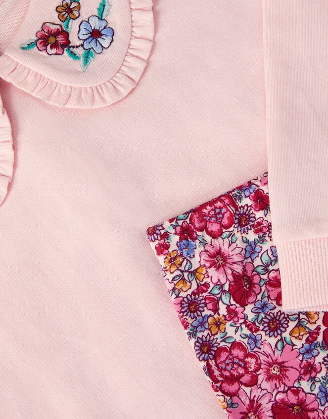 Baby Collar Top & Floral Leggings Set, Pink (PINK), large