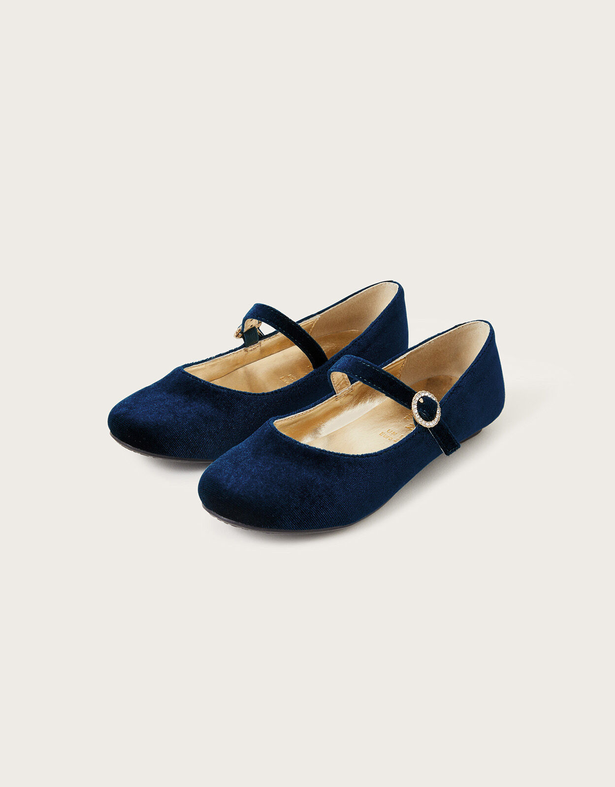 Diamante Velvet Ballerina Flats Blue