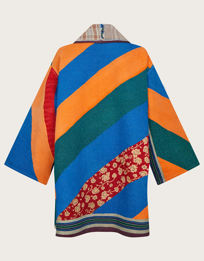 La Galeria Elefante Oversized Kantha Jacket, Blue (BLUE), large