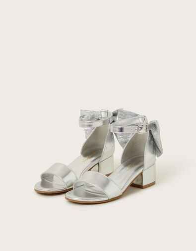 Two-Part Bow Heels, Silver (SILVER), large