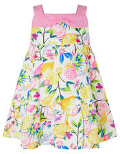 Baby Quinn Tropical Dress in Linen and Cotton, Ivory (IVORY), large