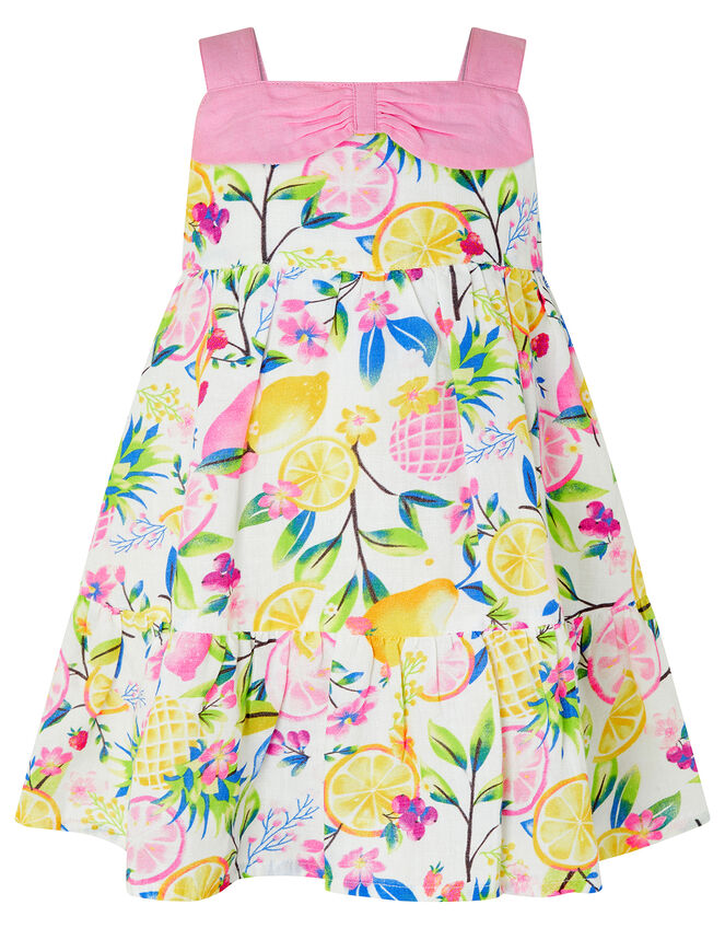 Baby Quinn Tropical Dress in Linen and Cotton, Ivory (IVORY), large