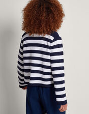 Samara Stripe Cardigan, Blue (BLUE), large