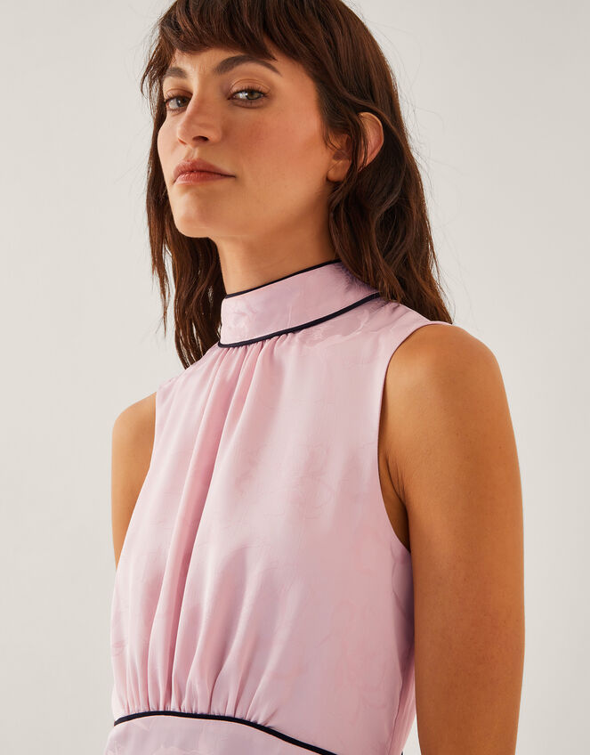 Maeve Sleeveless Satin Midi Dress, Pink (PINK), large