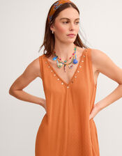 Sophia Embellished Culotte Jumpsuit, Orange (RUST), large