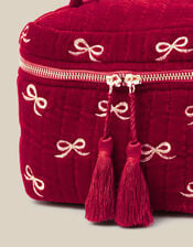 Bow Quilted Velvet Vanity Case, , large