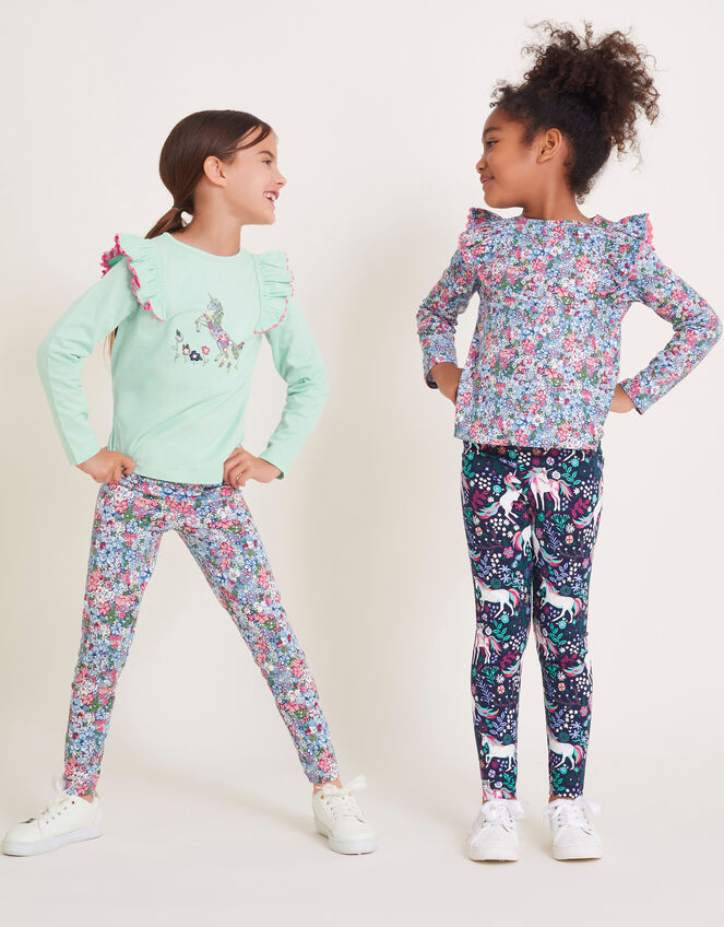 2-Pack Unicorn Long Sleeve Tops, Blue (NAVY), large