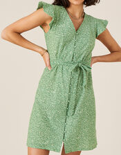 Maddy Printed Jersey Dress, Green (GREEN), large