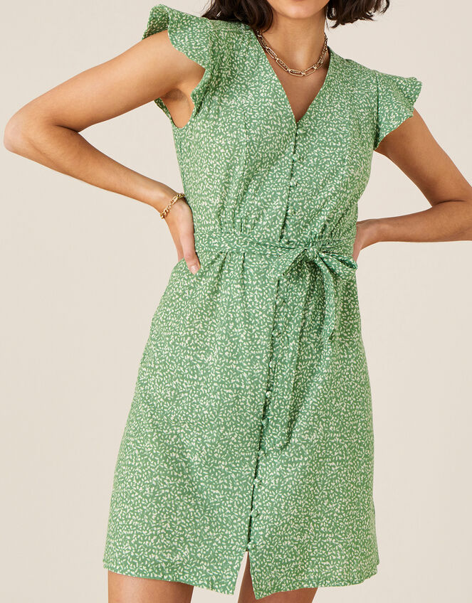 Maddy Printed Jersey Dress, Green (GREEN), large