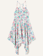Flamingo Hanky Hem Strappy Maxi Dress, Pink (PINK), large