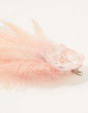 Fluffy Flower Bead Hair Clip , , large