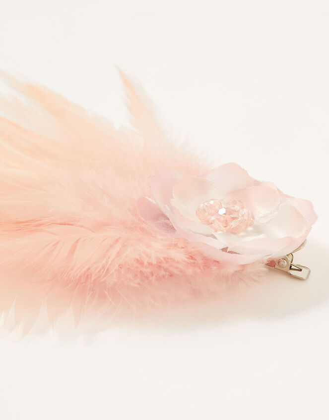 Fluffy Flower Bead Hair Clip , , large