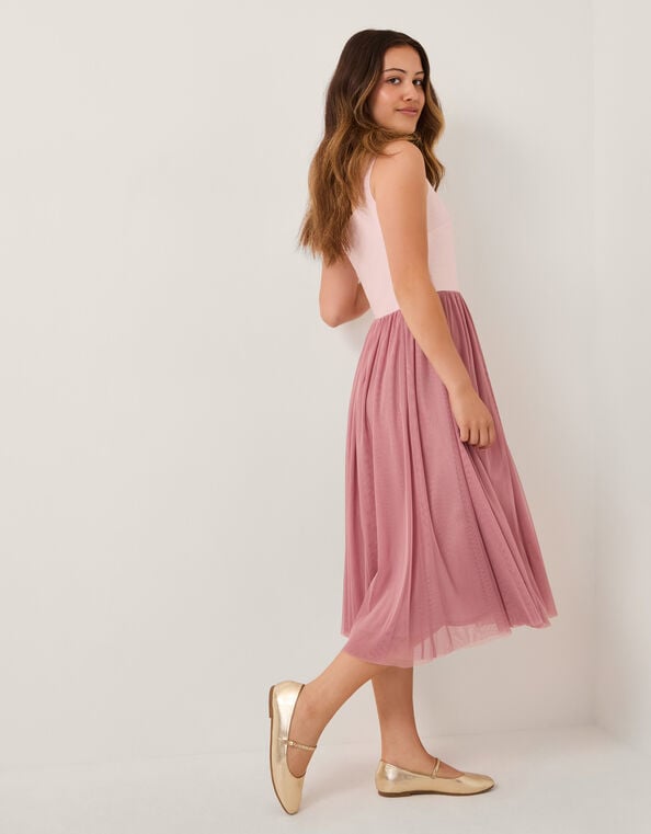 Naples Sleeveless Tulle Midi Dress, Pink (PALE PINK), large