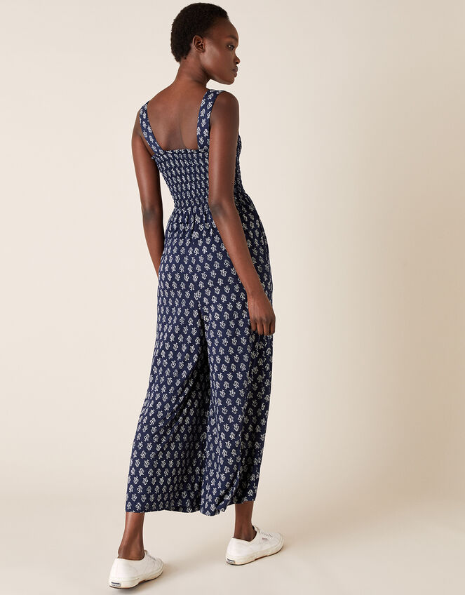 Printed Jumpsuit, Blue (NAVY), large