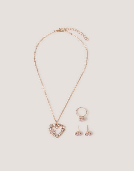 Gemstone Heart Jewellery Set, , large