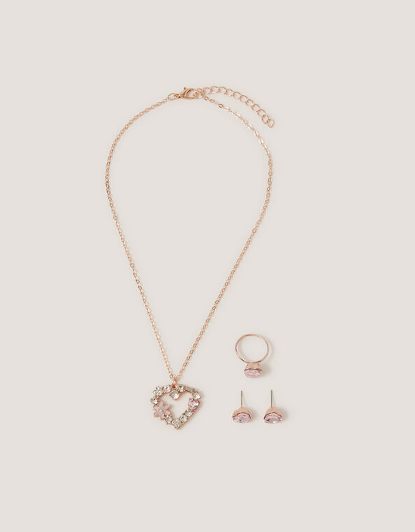 Gemstone Heart Jewellery Set, , large