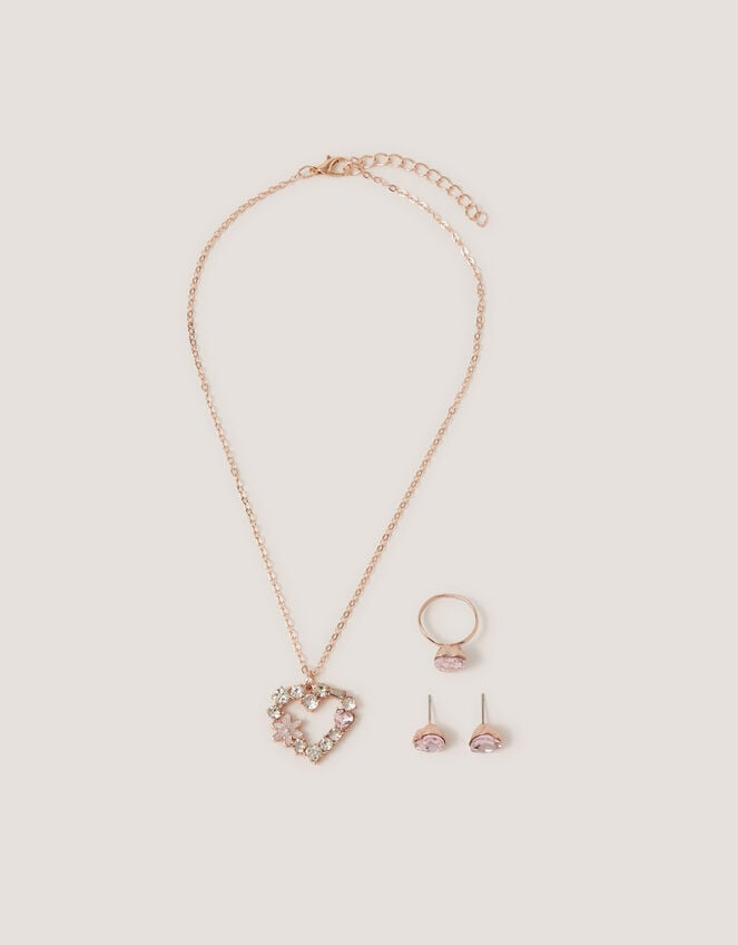 Gemstone Heart Jewellery Set, , large
