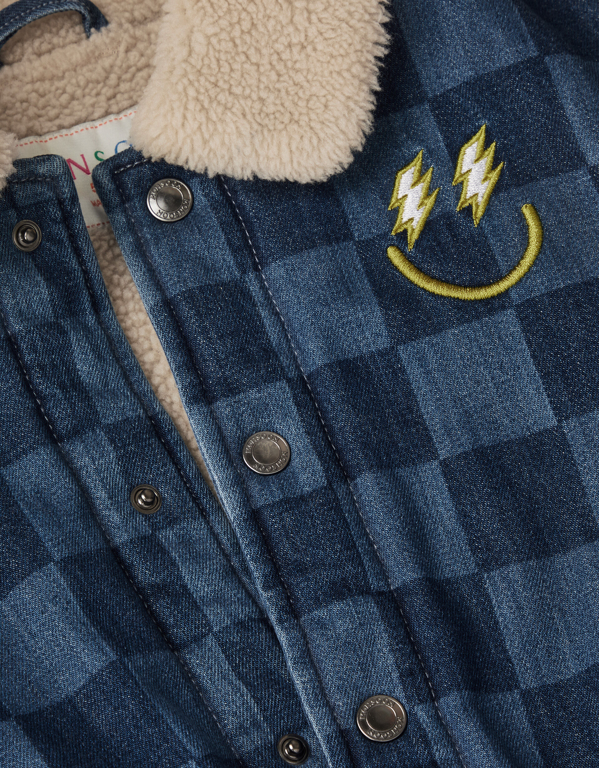 Denim Borg Jacket Blue