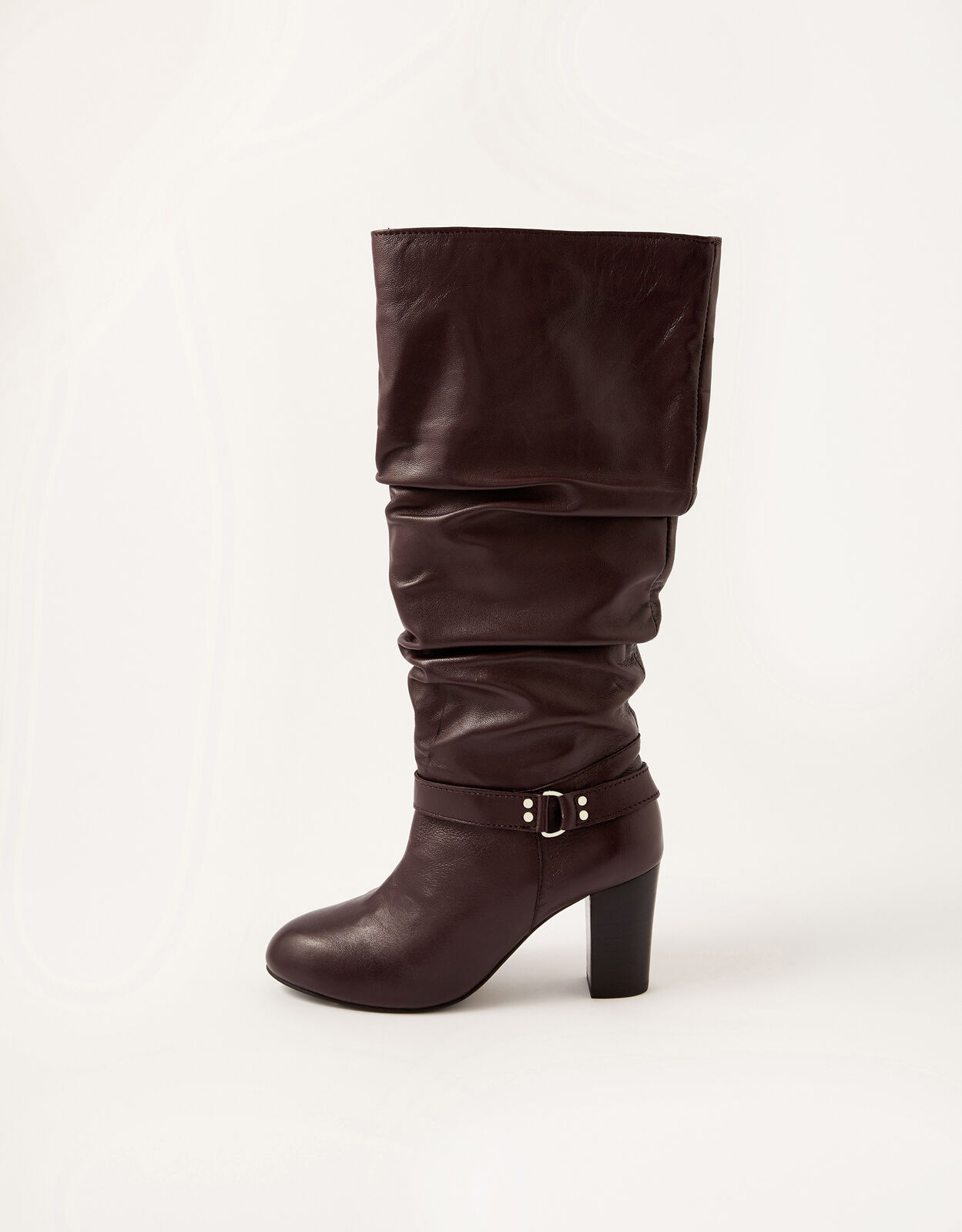 red leather slouch boots