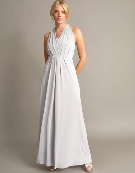 Thea Twist Me Tie Me Maxi Dress, Silver (SILVER), large