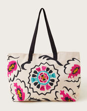 Embroidered Beach Bag, , large