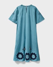 East Anyar Applique Placement Embroidery Dress, Teal (TEAL), large