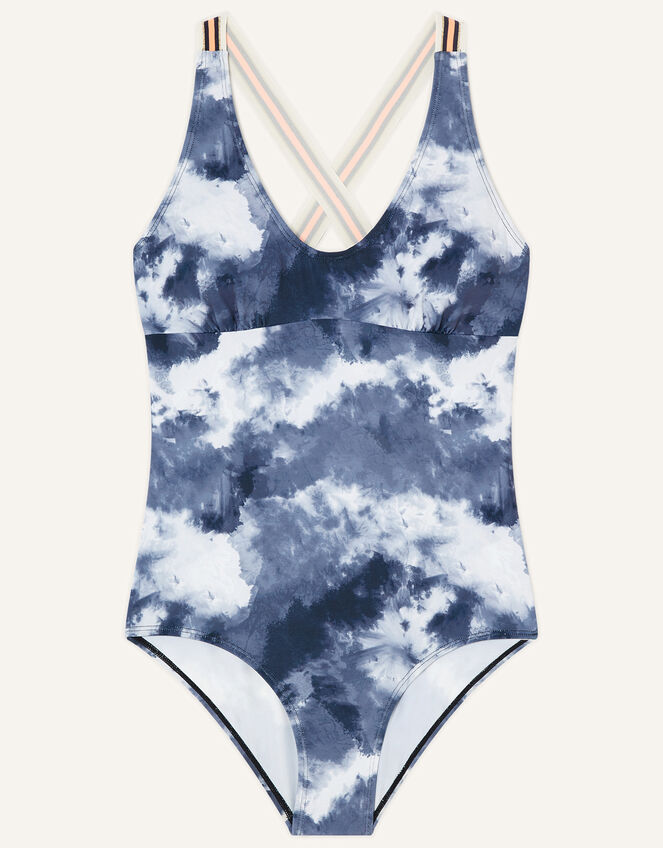Tie Dye Swimsuit, Black (BLACK), large