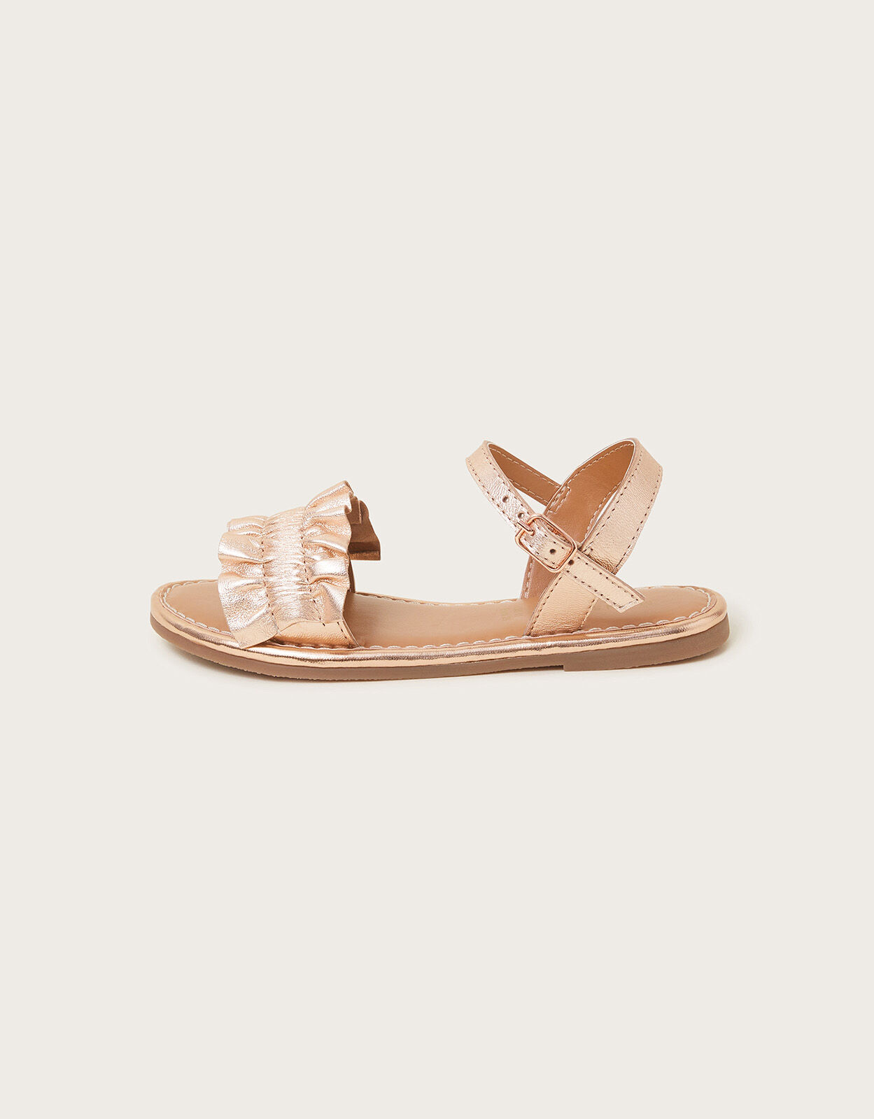 Frill Leather Sandals Gold Girls Sandals Monsoon Global