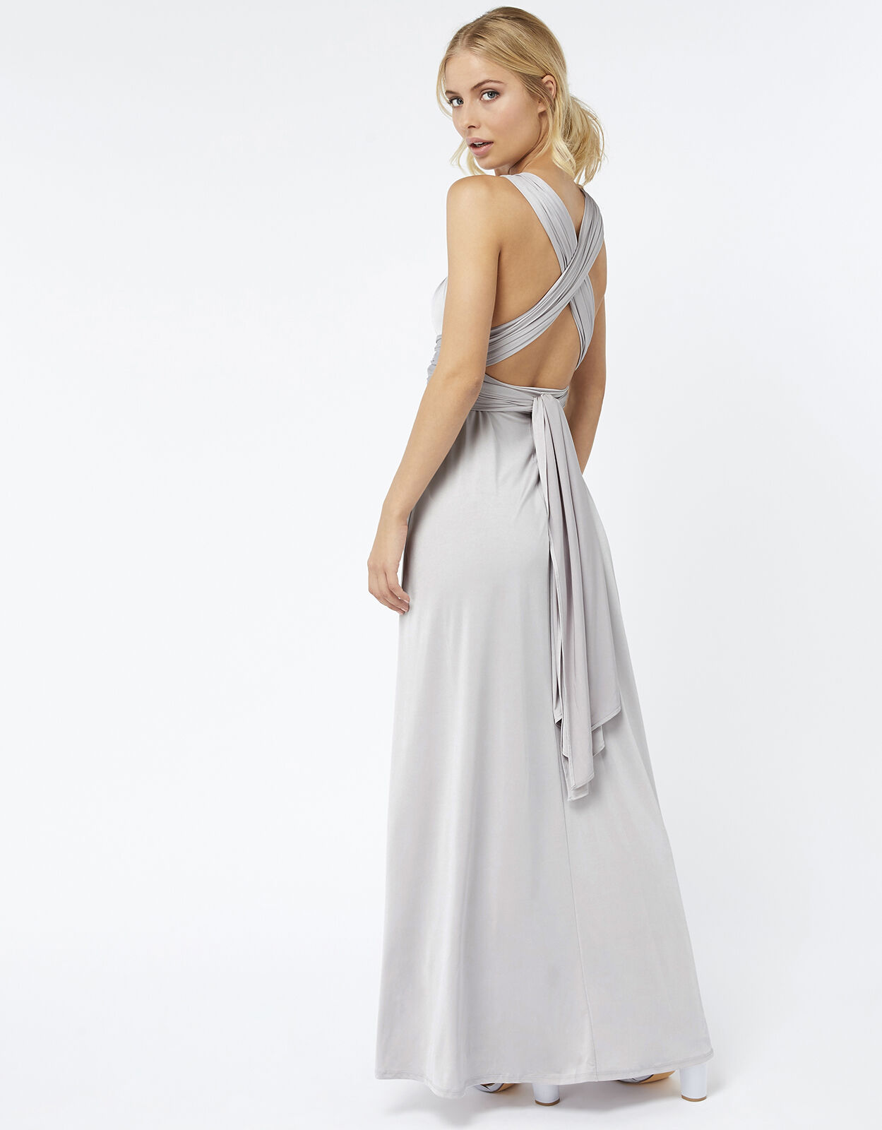 Monsoon Multiway Maxi Dress Silver