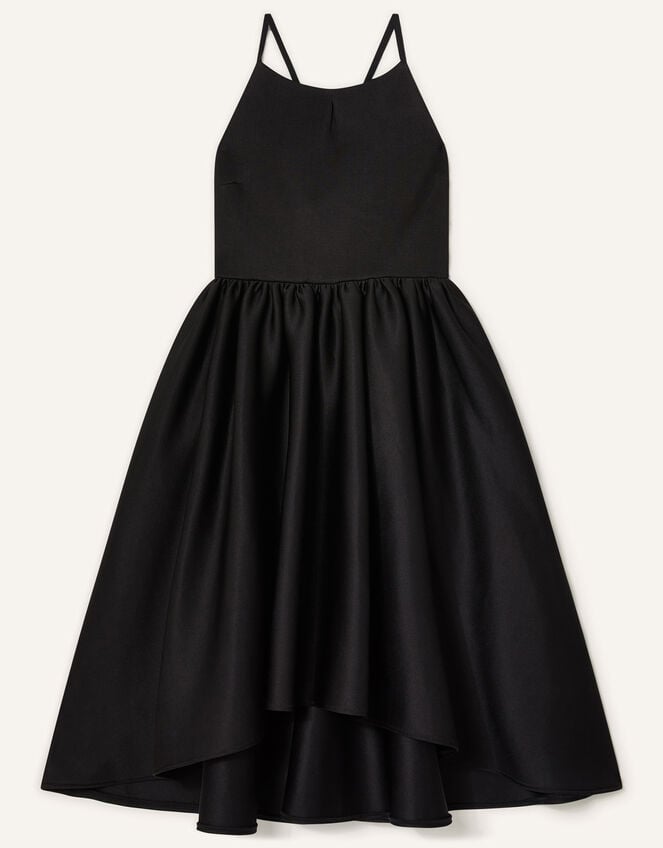 Bow Back Scuba Prom Dress, Black (BLACK), large