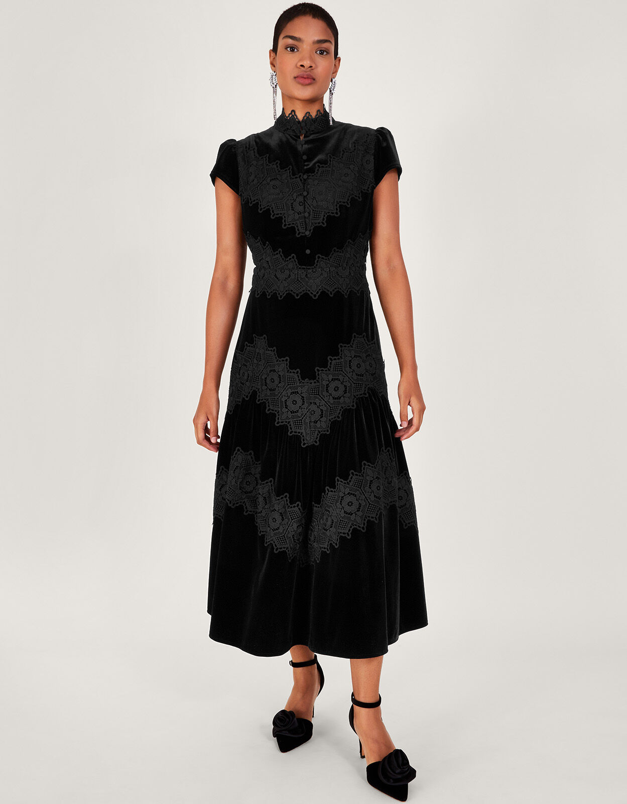 Monsoon black lace dress online