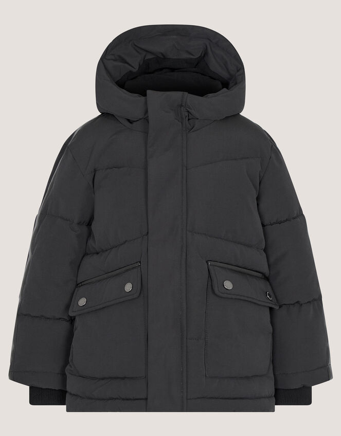 Water-Resistant Puffer Jacket, Black (BLACK), large