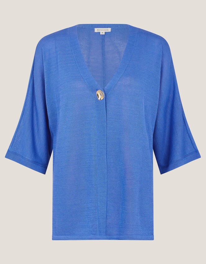 Beth Single Button Cardigan, Blue (BLUE), large