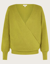 Wiley Wrap Sweater, Green (GREEN), large