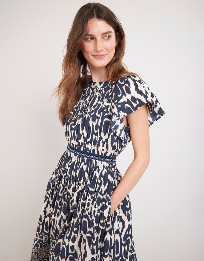 East Brenda Print Midi Dress, Blue (BLUE), large