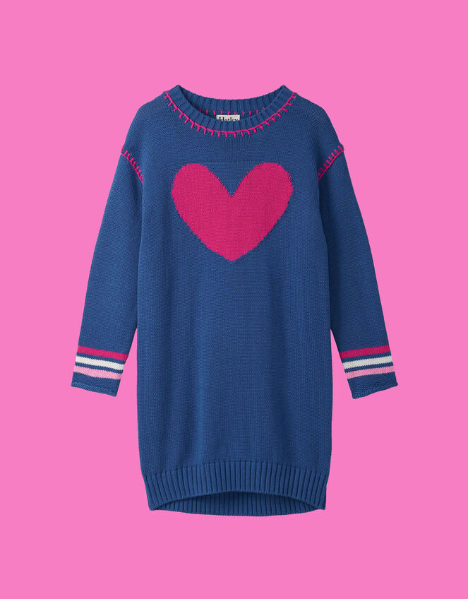 Hatley Heart Drop Shoulder Jumper Dress, Blue (BLUE), large