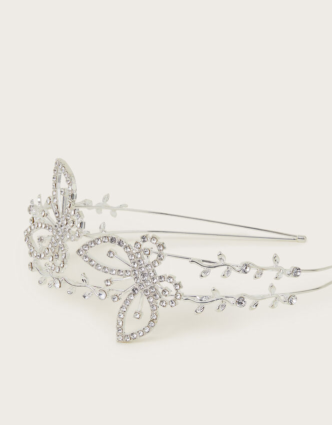 Diamante Butterfly Metal Headband, , large