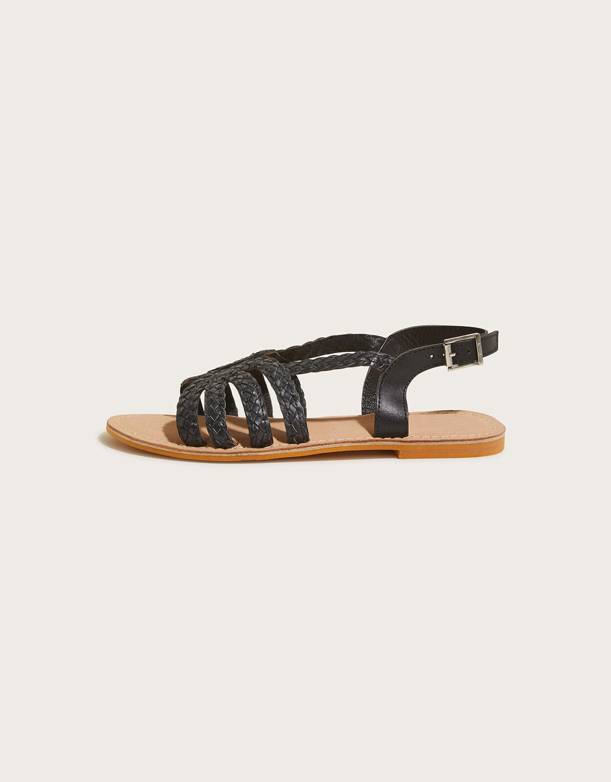 Plaited Leather Sandals Black Women s Shoes Monsoon Global