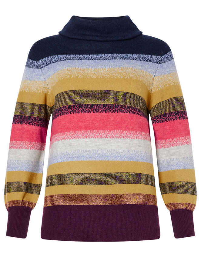 Brushed Stripe Knit Jumper, Multi (MULTI), large