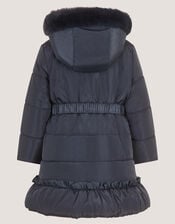 Bonita Bow Padded Coat, Blue (NAVY), large