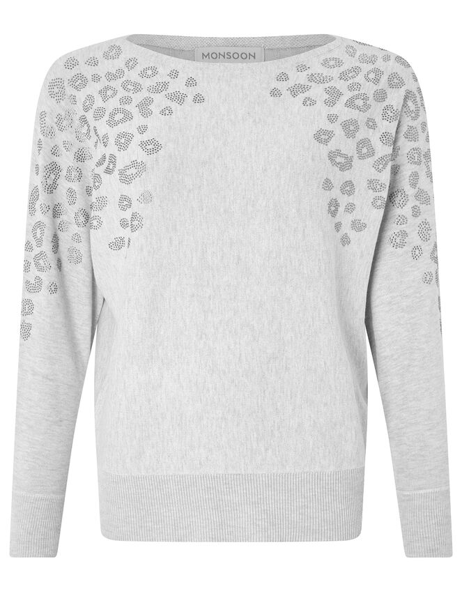 Hetty Hotfix Gem Jumper, Grey (GREY MARL), large